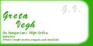 greta vegh business card